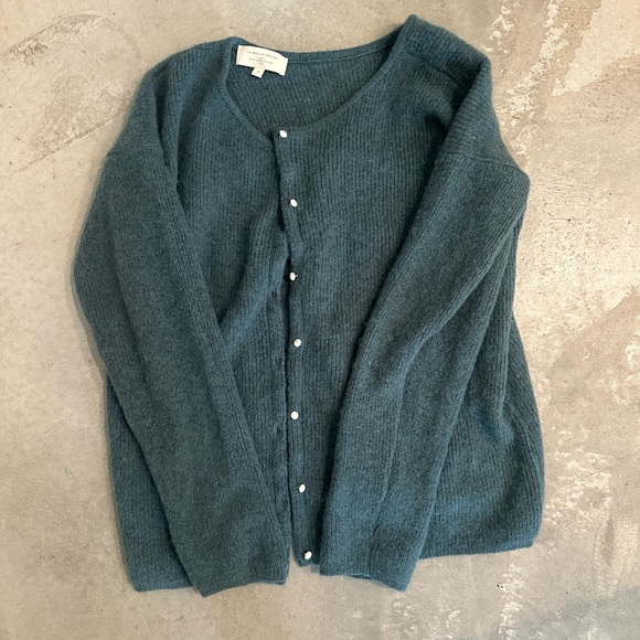 Sezane Gaspard Dark Green Cardigan Sweater - Womens Small - Picture 4 of 6